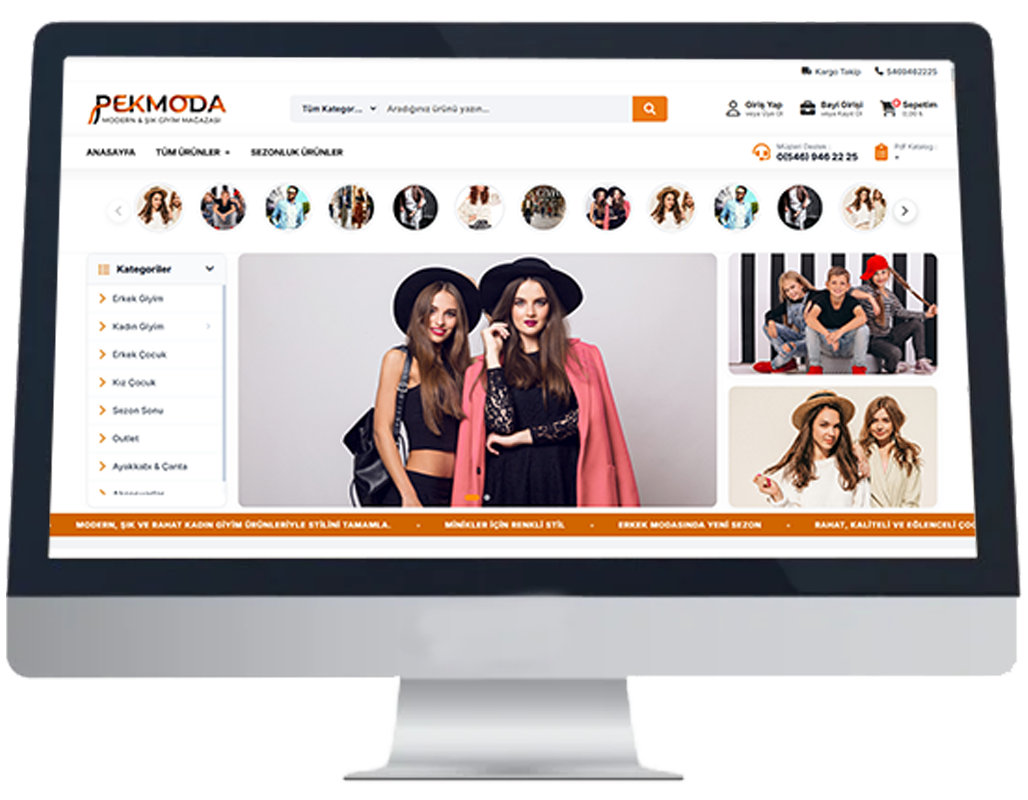 B2B E-Ticaret Web Sitesi Pekmoda Tema