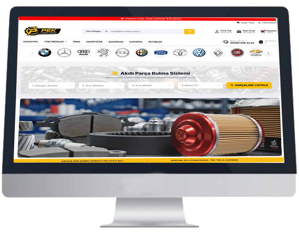 Oto Yedek Parçacılara Özel Geliştirilmiş Akıllı B2B E-Ticaret Sistemi